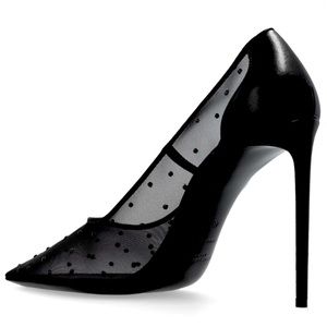 Yves Saint Laurent Black Mesh Heels